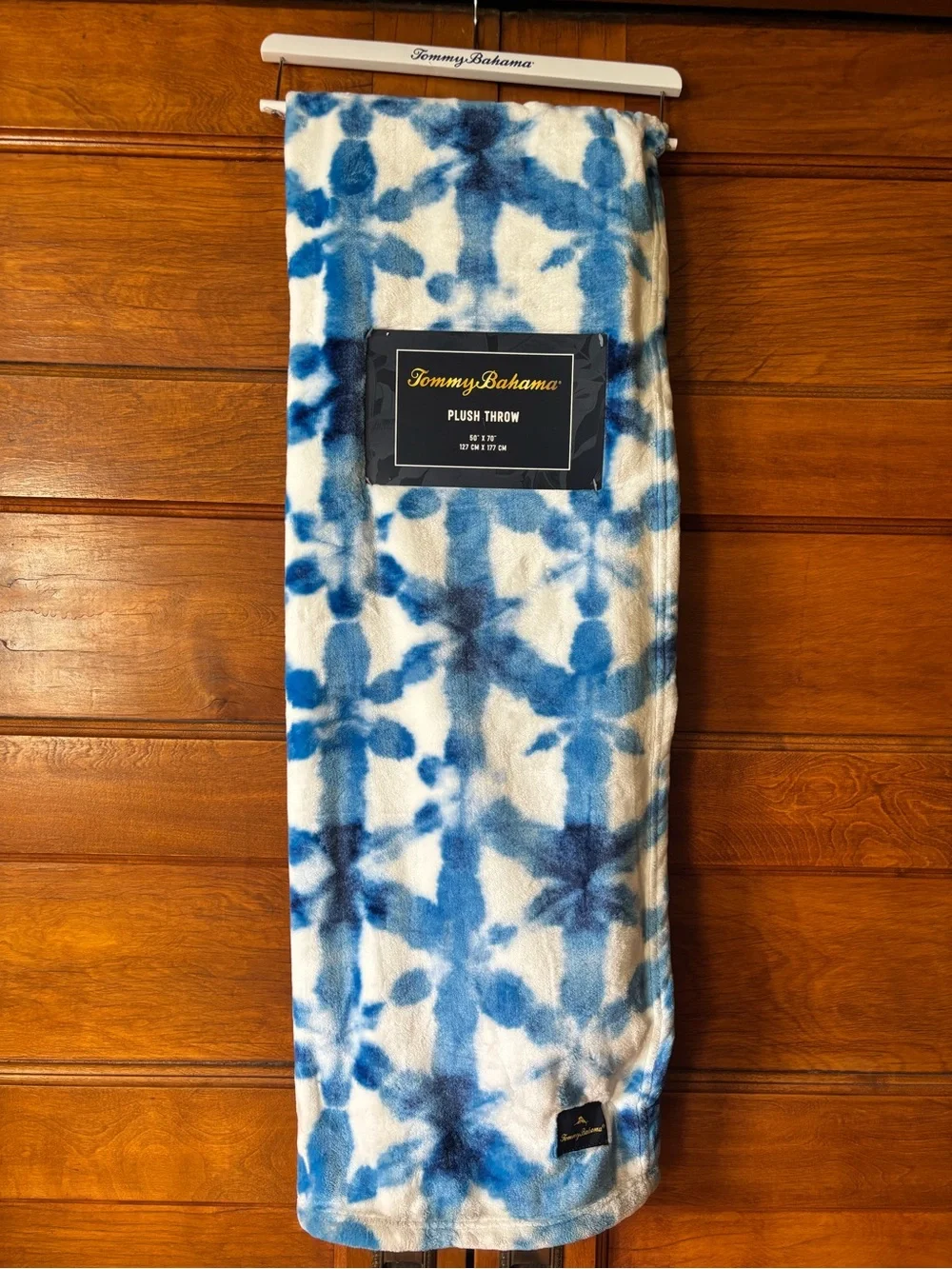 Tommy Bahama Blue Plush Throw